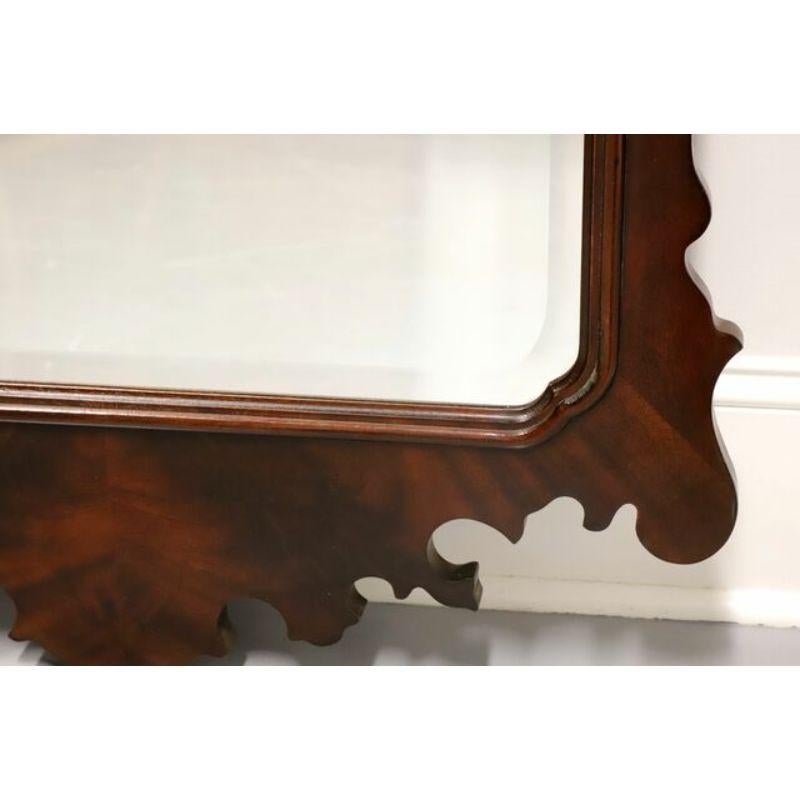 American DREXEL HERITAGE Chippendale Crotch Mahogany Beveled Wall Mirror For Sale