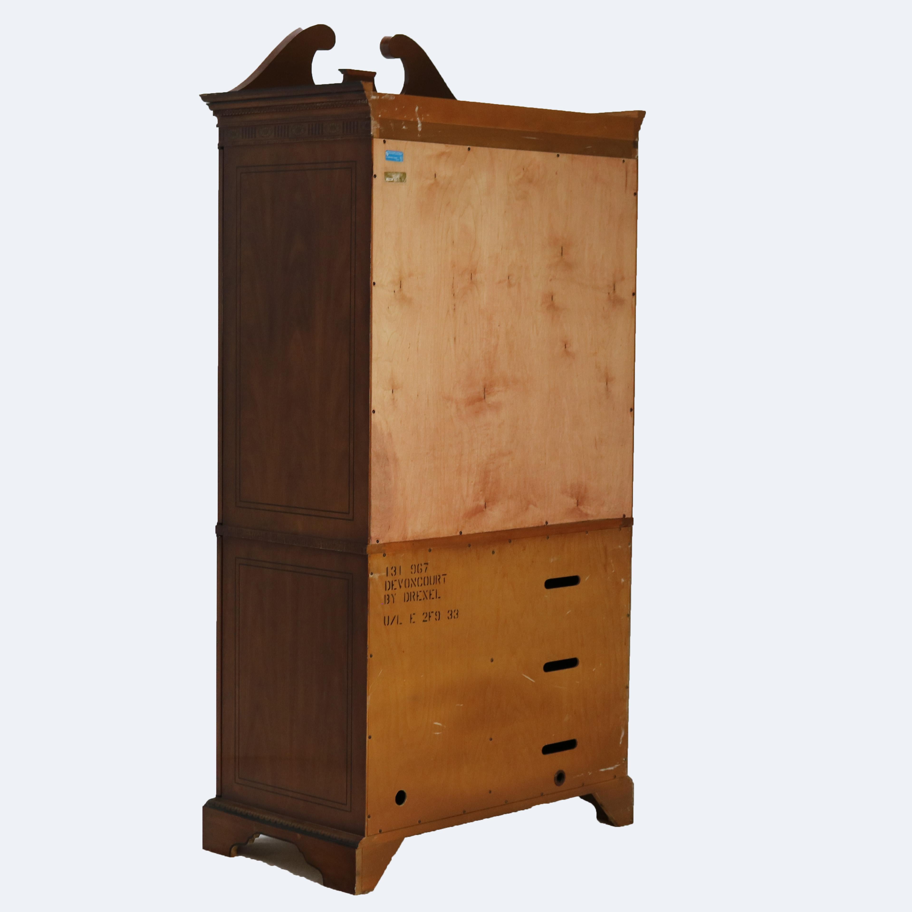Vintage Drexel School English School Adams Style Neoclassical Armoire 20thC en vente 10