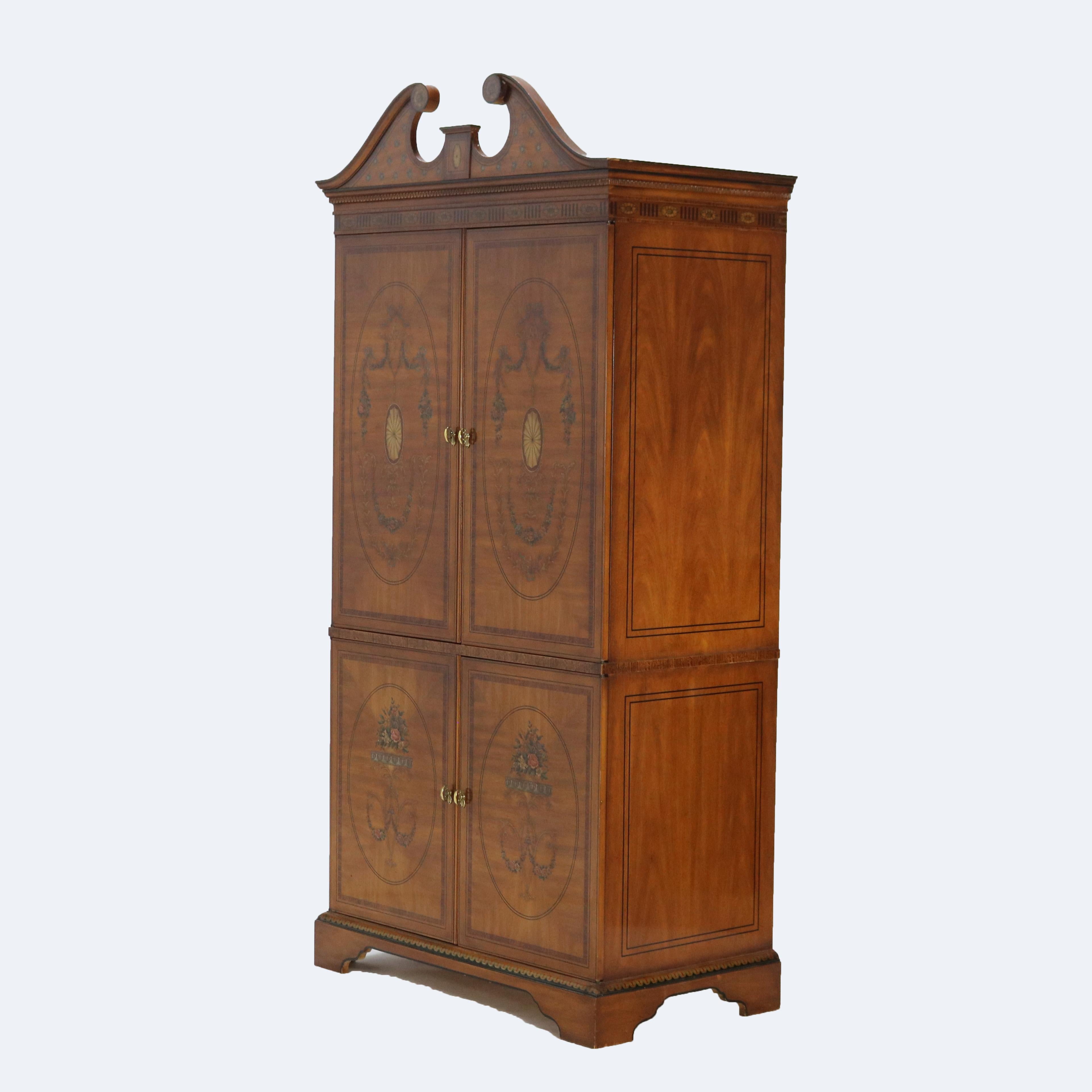 Style Adam Vintage Drexel School English School Adams Style Neoclassical Armoire 20thC en vente