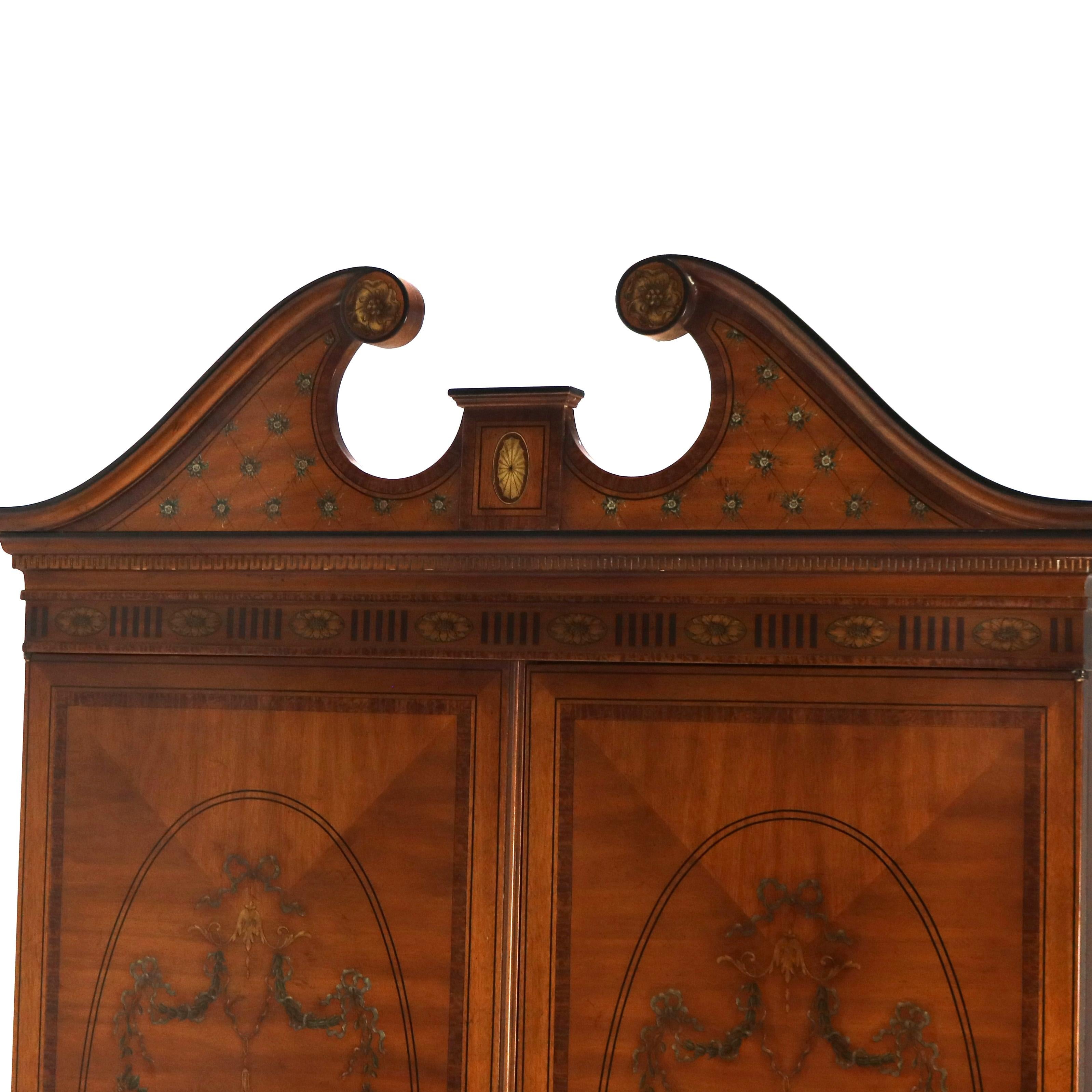 Vintage Drexel School English School Adams Style Neoclassical Armoire 20thC Bon état - En vente à Big Flats, NY