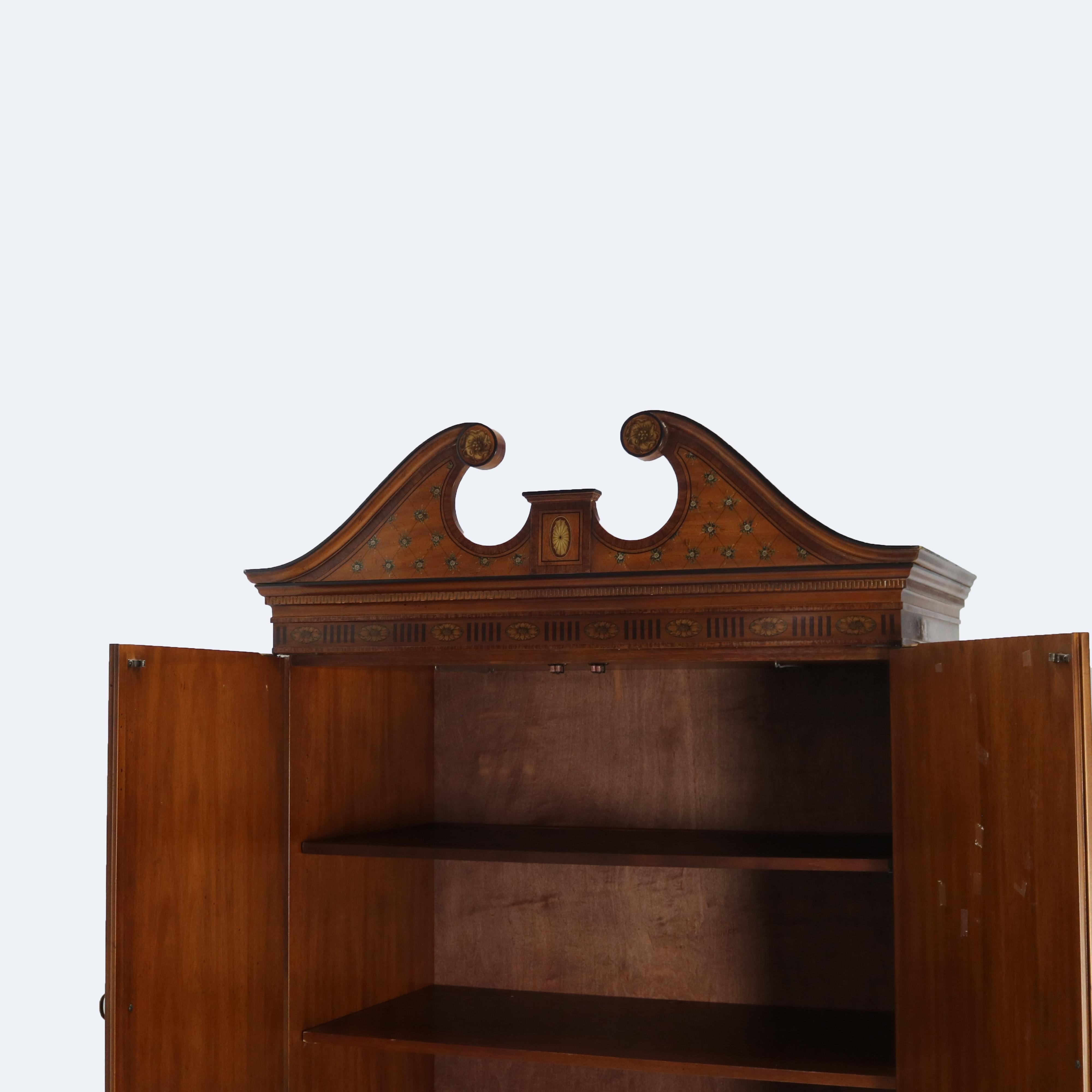 20ième siècle Vintage Drexel School English School Adams Style Neoclassical Armoire 20thC en vente