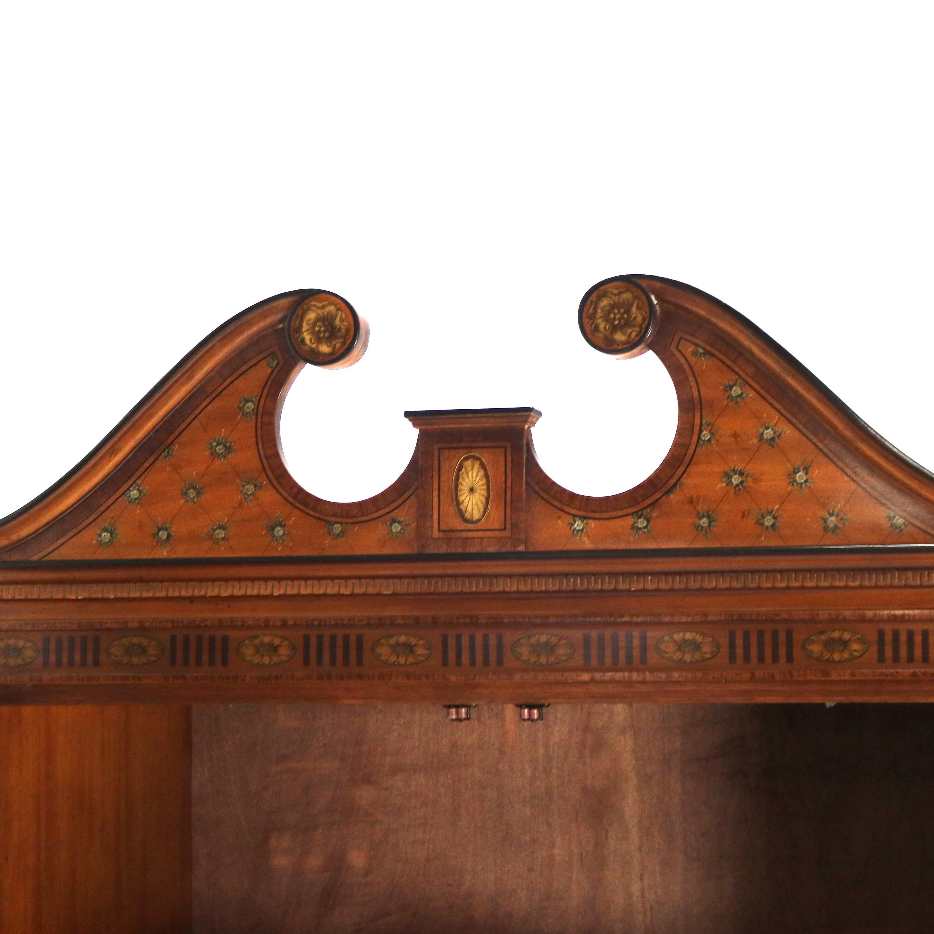 Acajou Vintage Drexel School English School Adams Style Neoclassical Armoire 20thC en vente