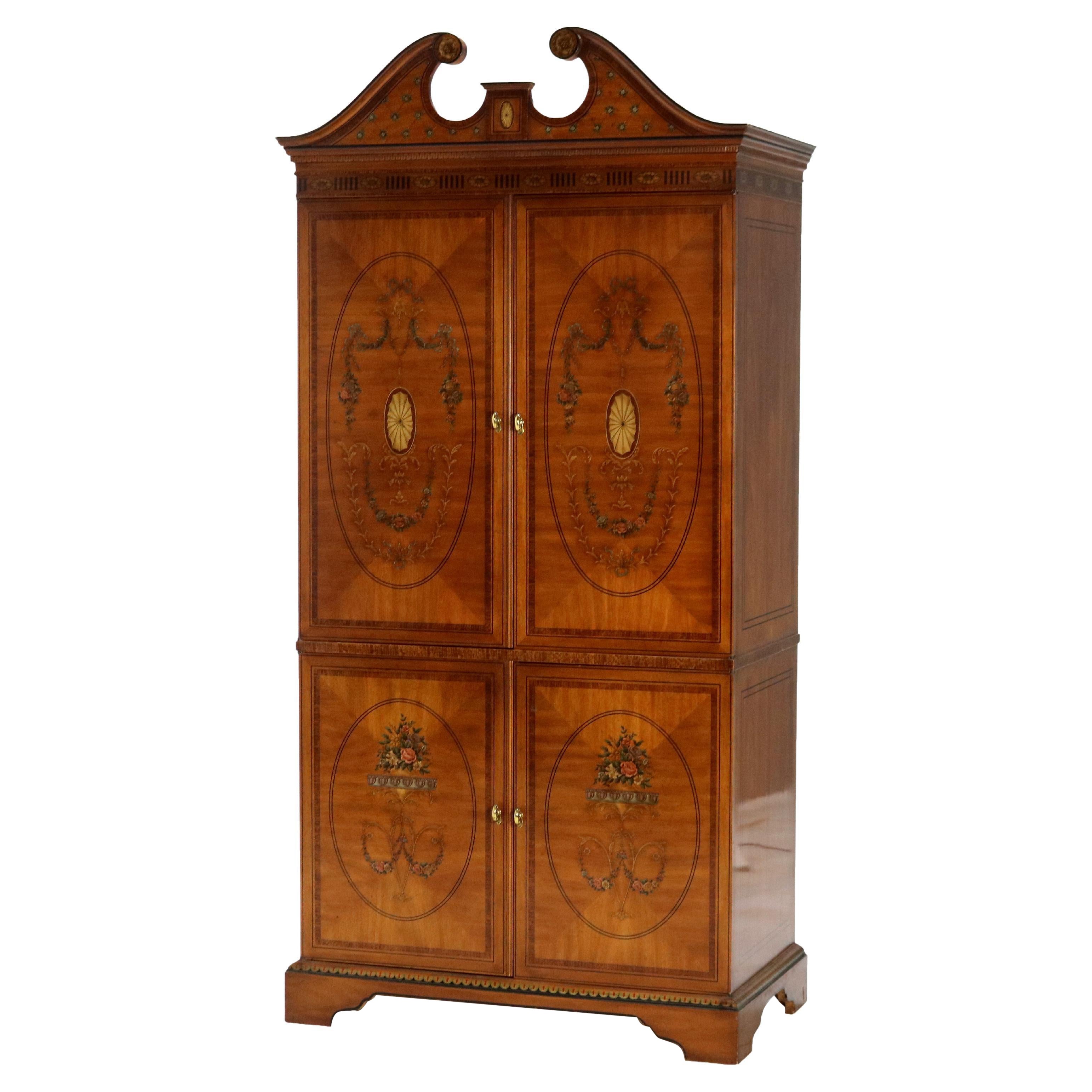 Vintage Drexel Heritage English School Stile Adams Neoclassico Armoire 20° Secolo