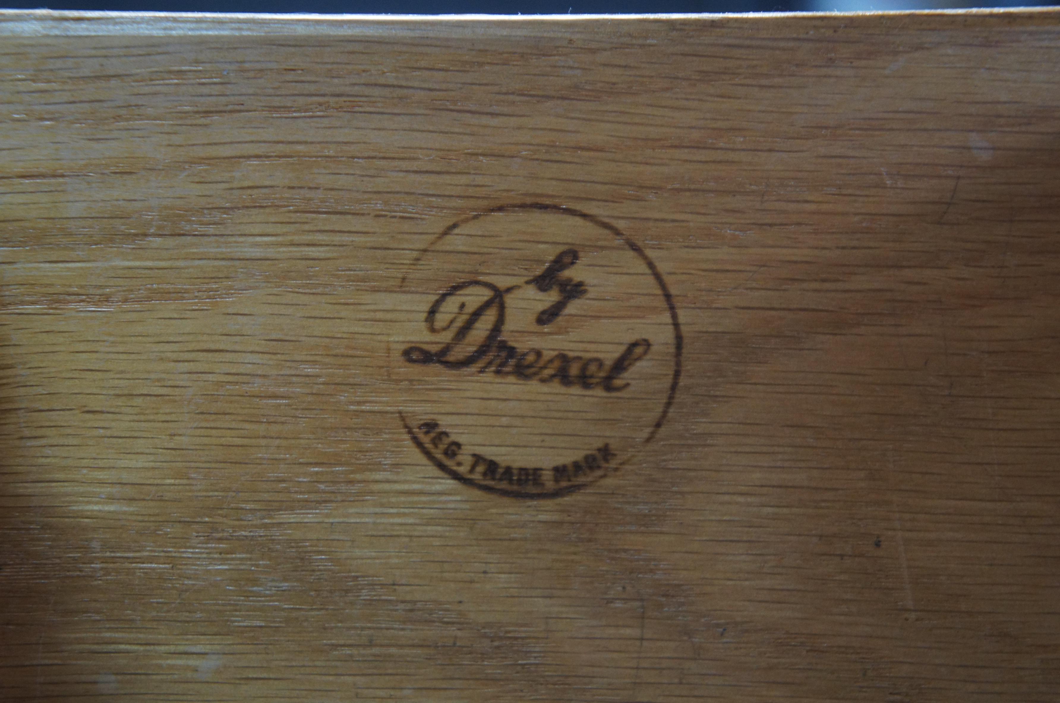 Vintage Drexel Heritage Hispana Brutalist Walnut Nightstand Chest Side Table For Sale 3