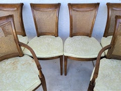 Vintage Drexel Heritage Italian Style Cane Back Dining Chairs, Set of 6