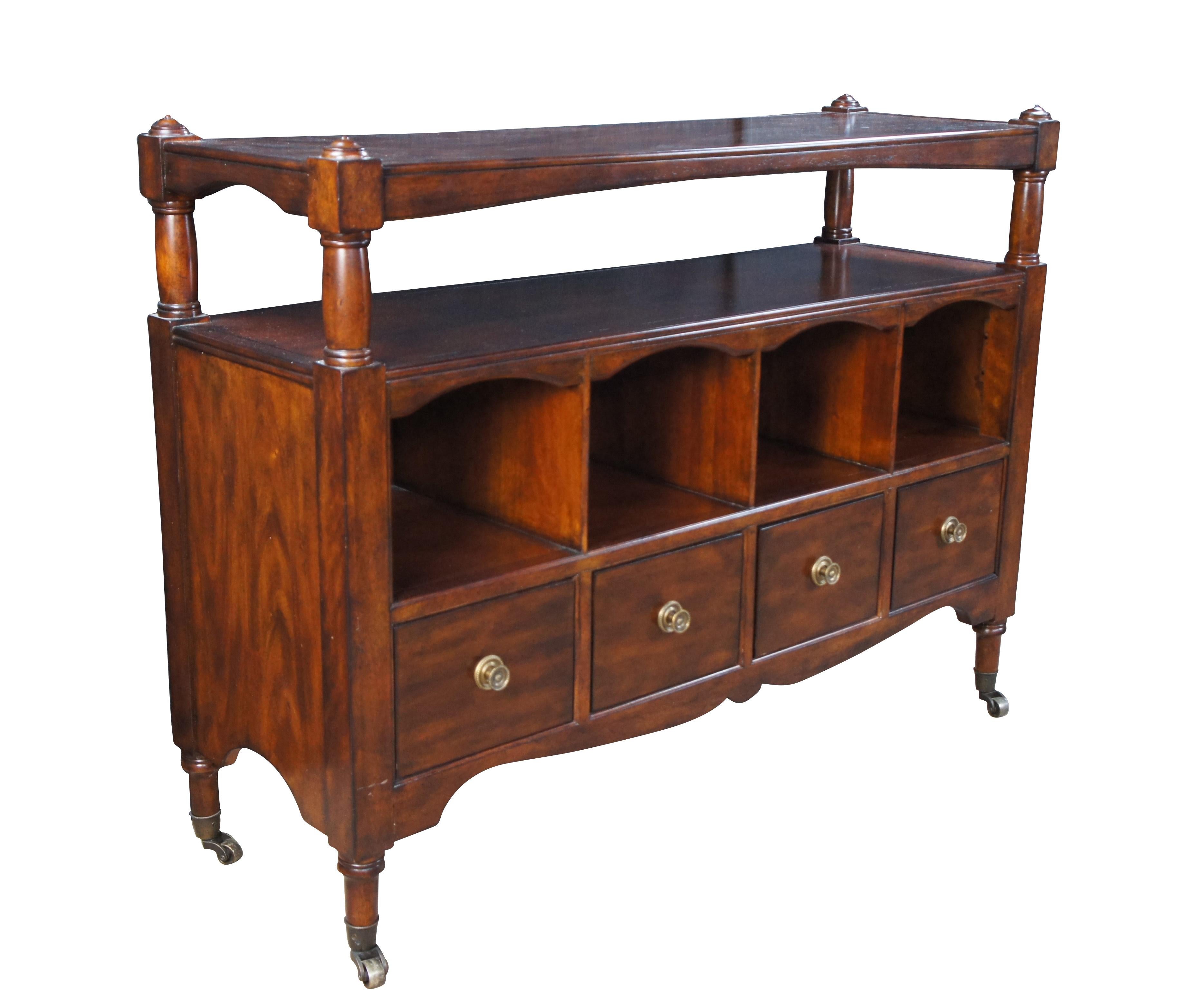 Georgien Vintage Drexel Heritage Mahogany Sofa Table Serving Console Buffet 47