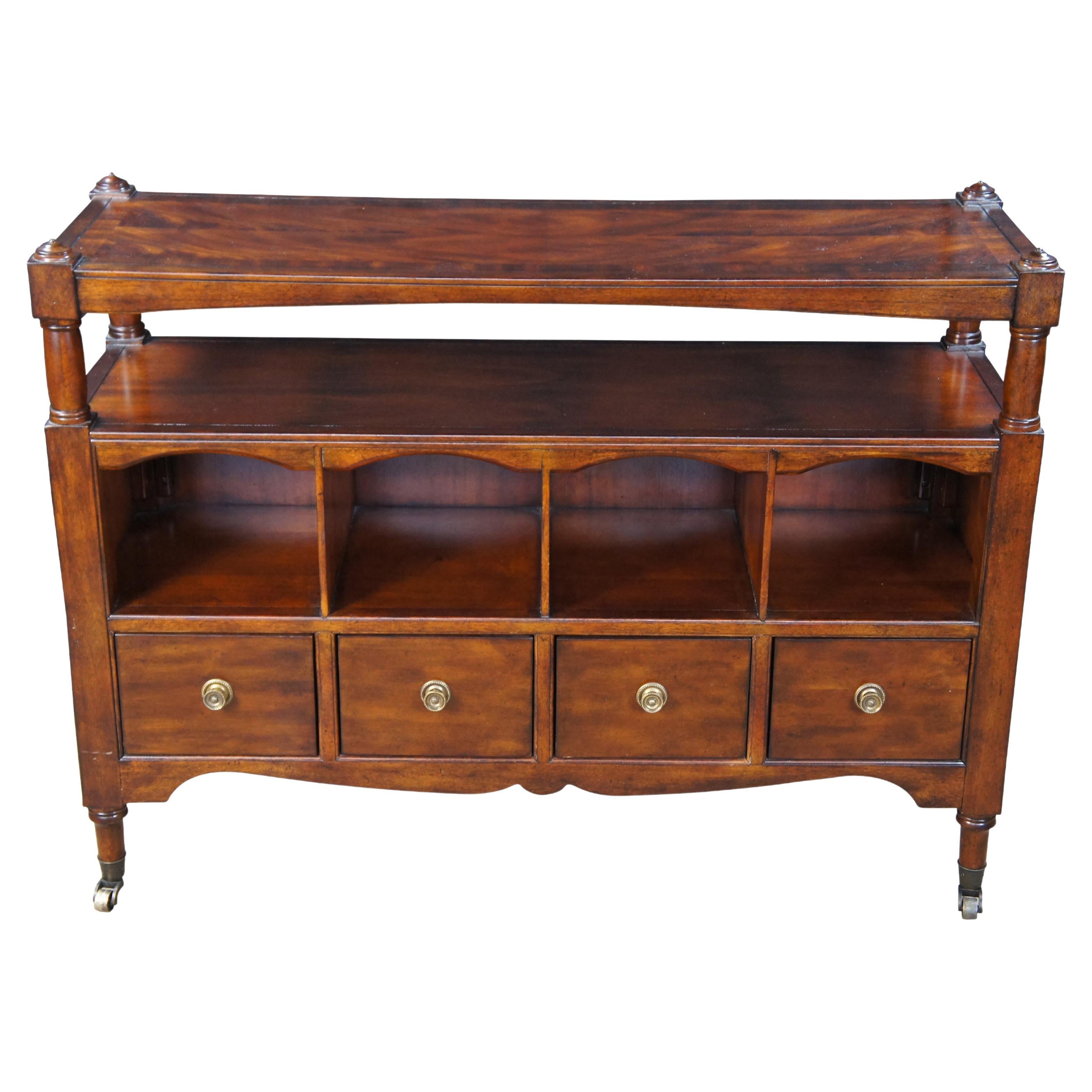 Vintage Drexel Heritage Mahogany Sofa Table Serving Console Buffet 47" en vente