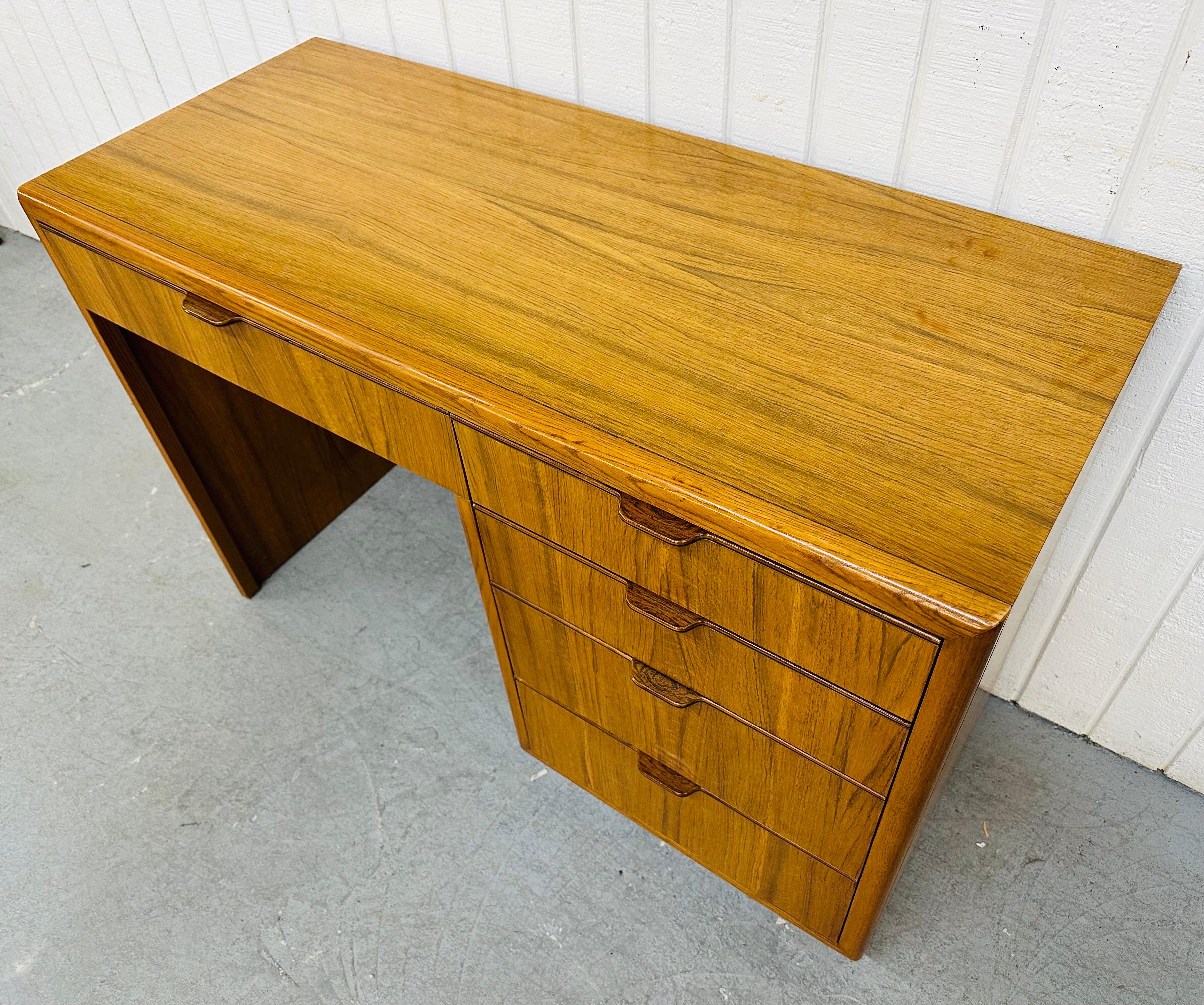 American Vintage Drexel Heritage Modern Oak Writing Desk For Sale