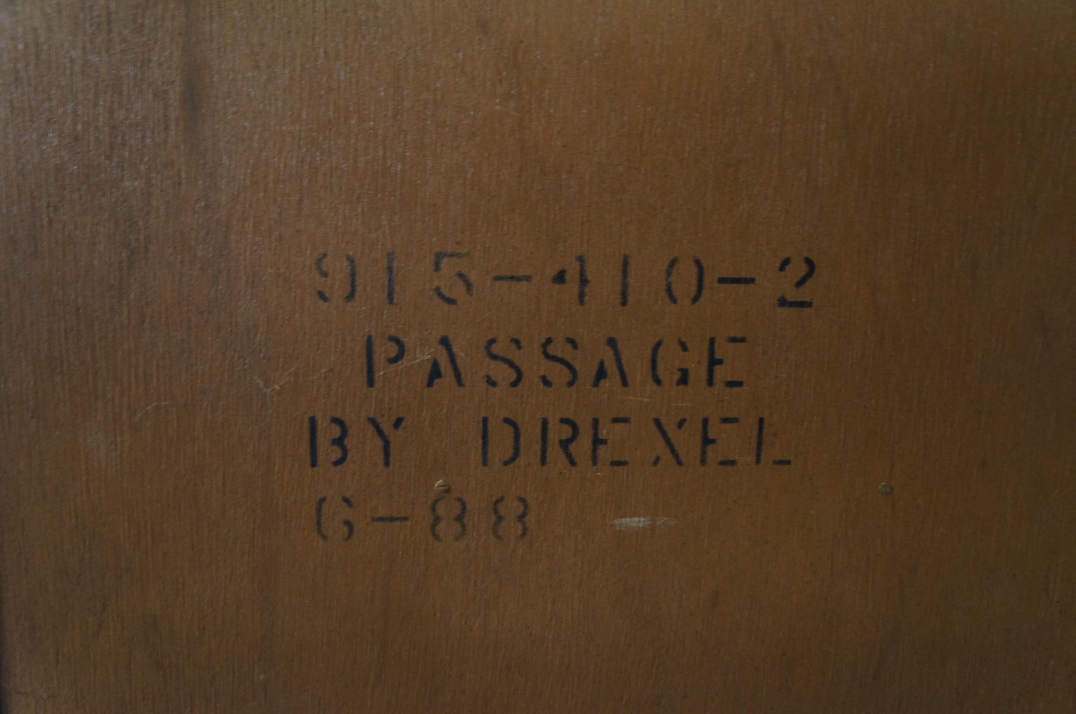 Vintage Drexel Heritage Passage Oak Campaign Tallboy Dresser Chest of Drawers  4