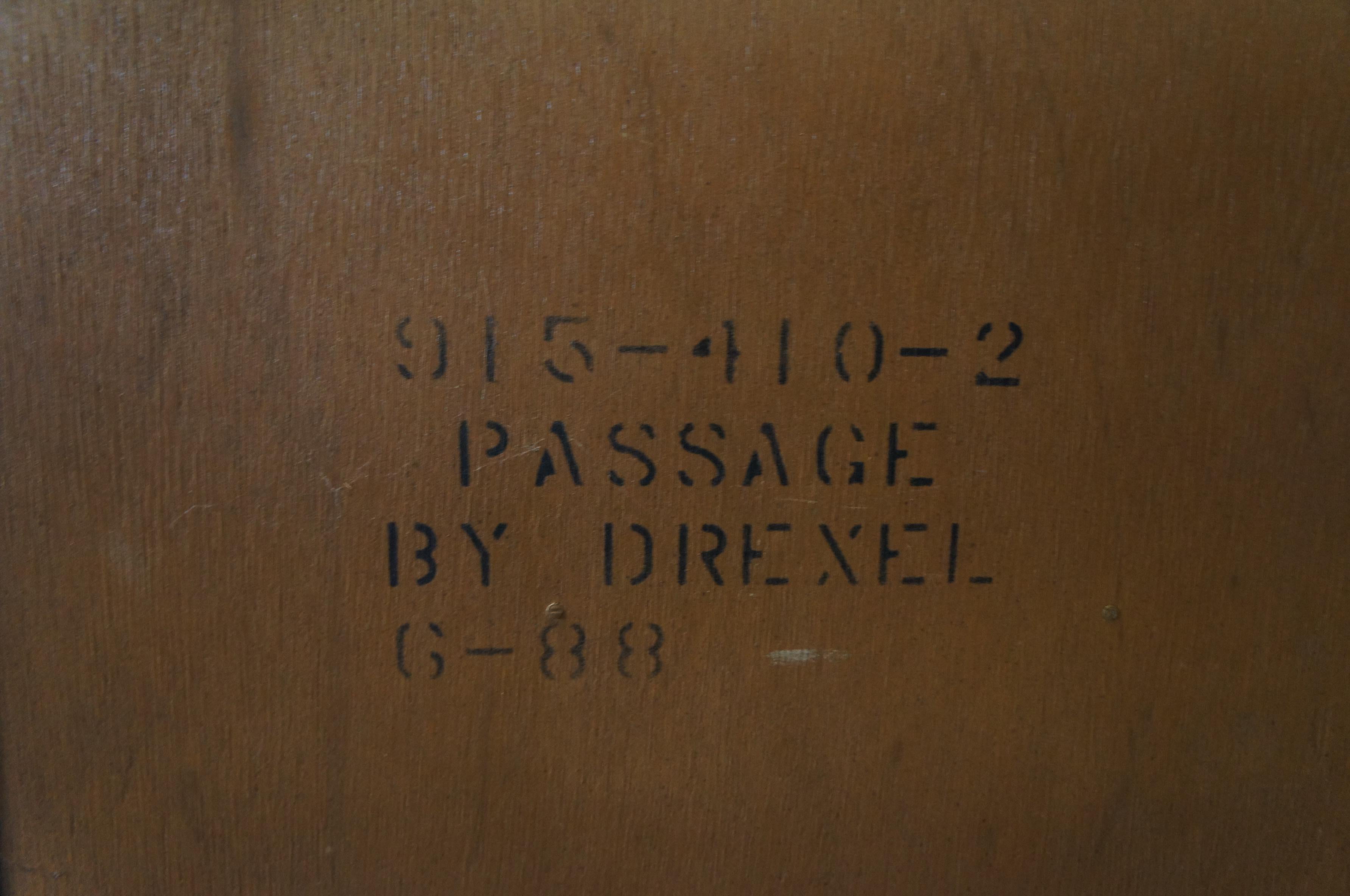Vintage Drexel Heritage Passage Oak Campaign Tallboy Dresser Chest of Drawers 4