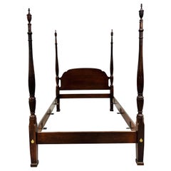 Vintage Drexel Heritage Queen Size Mahogany Poster Bed
