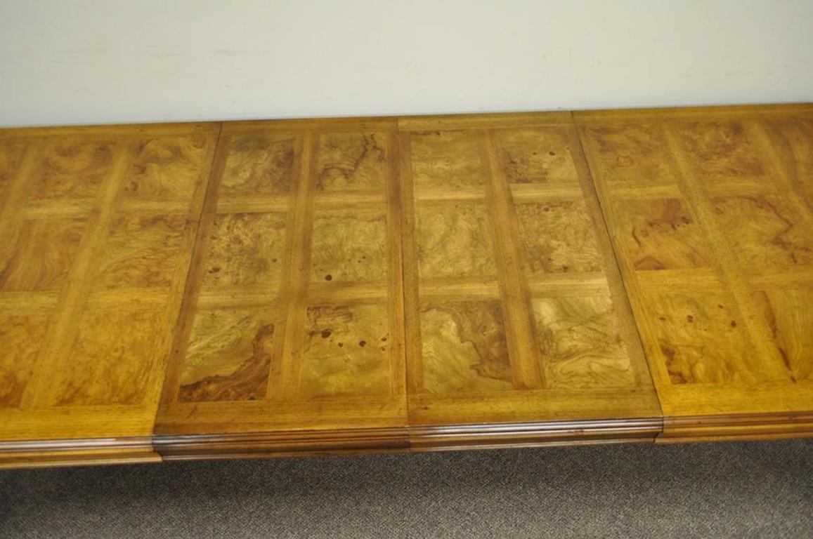 Vintage Drexel Heritage Sketchbook Dining Room Table Banded Burl Wood Parquetry 2