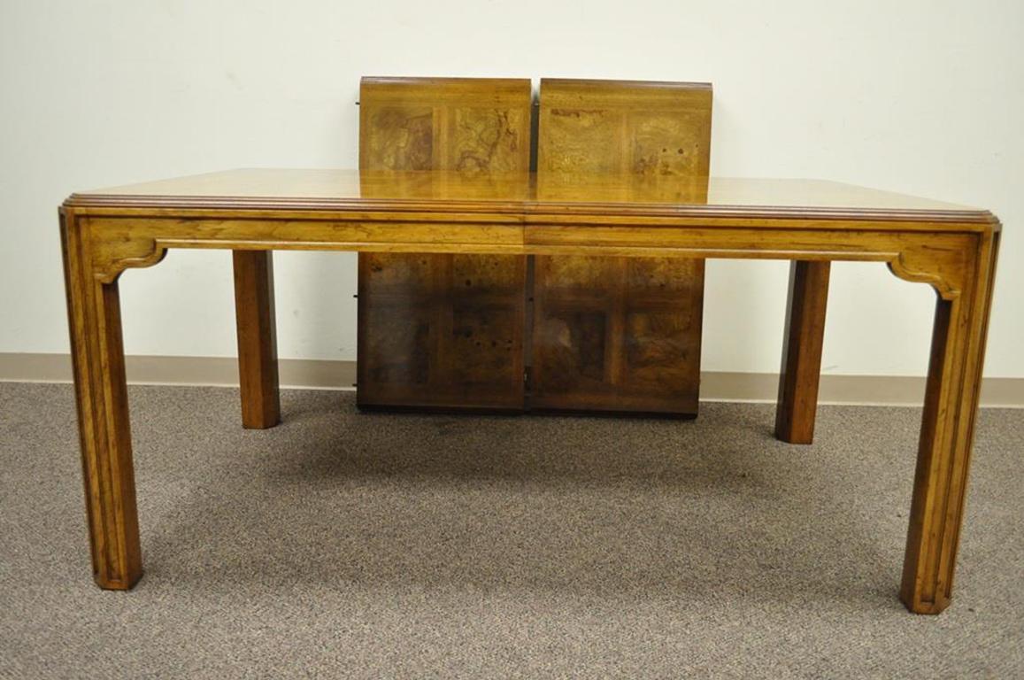 Vintage Drexel Heritage Sketchbook Dining Room Table Banded Burl Wood Parquetry 3