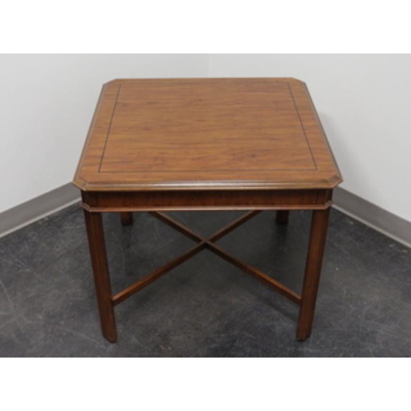 American DREXEL HERITAGE Yorkshire Yew Wood Chippendale Accent Table