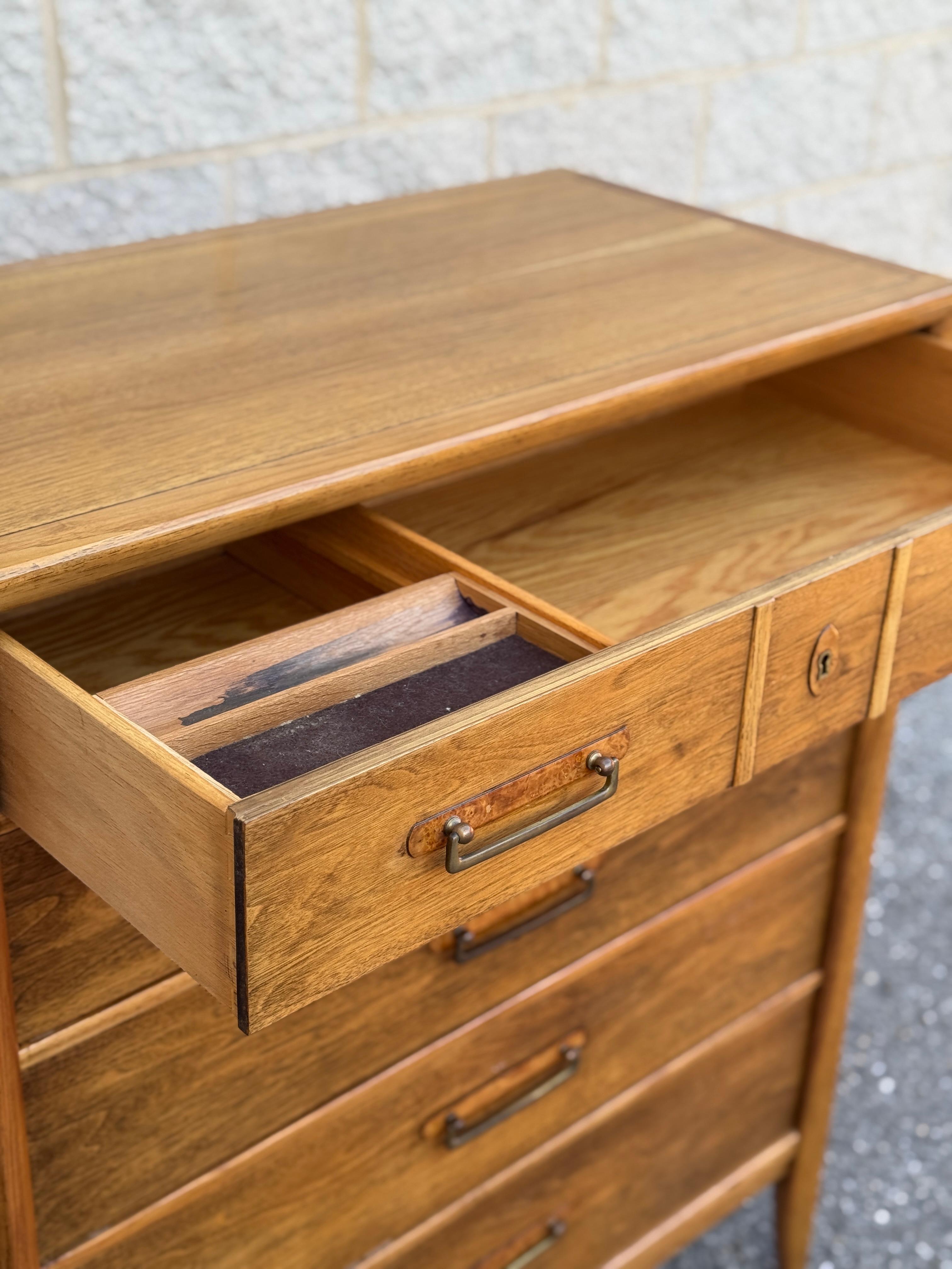 20th Century Vintage Drexel Mid-Century Modern Highboy Dresser For Sale