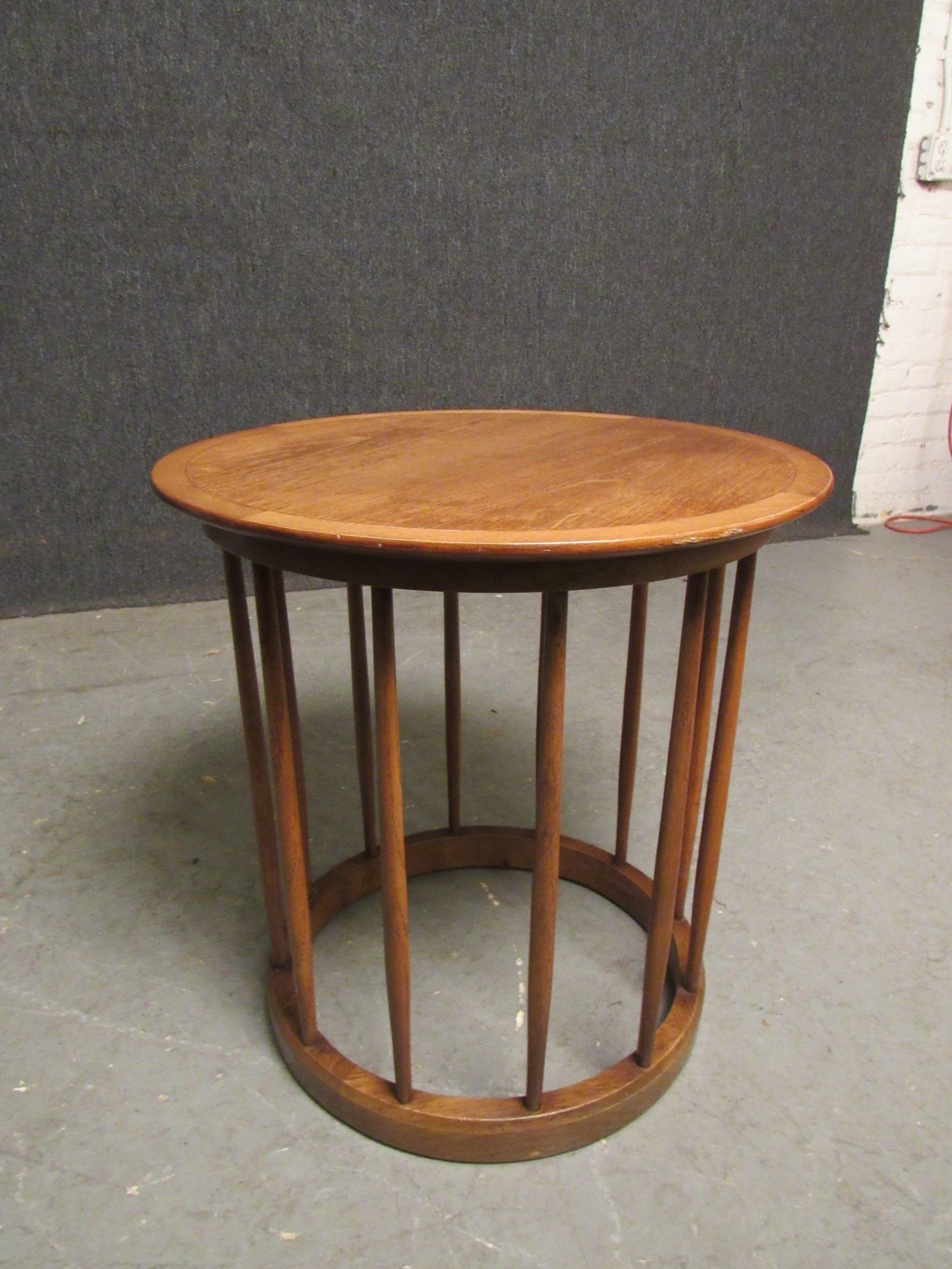 Here is a beautiful vintage American modern side table designed by John Van Koert for Drexel Furniture of North Carolina's iconic 