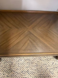 Vintage Drexel Walnut Veneer Two Tier Bar Cart