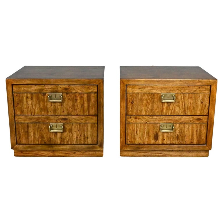 Vintage Drexel Weatherwood Collection Campaign Cabinet Style Pair of  Nightstands For Sale at 1stDibs | drexel nightstands, vintage drexel  nightstand, drexel dua cabinet