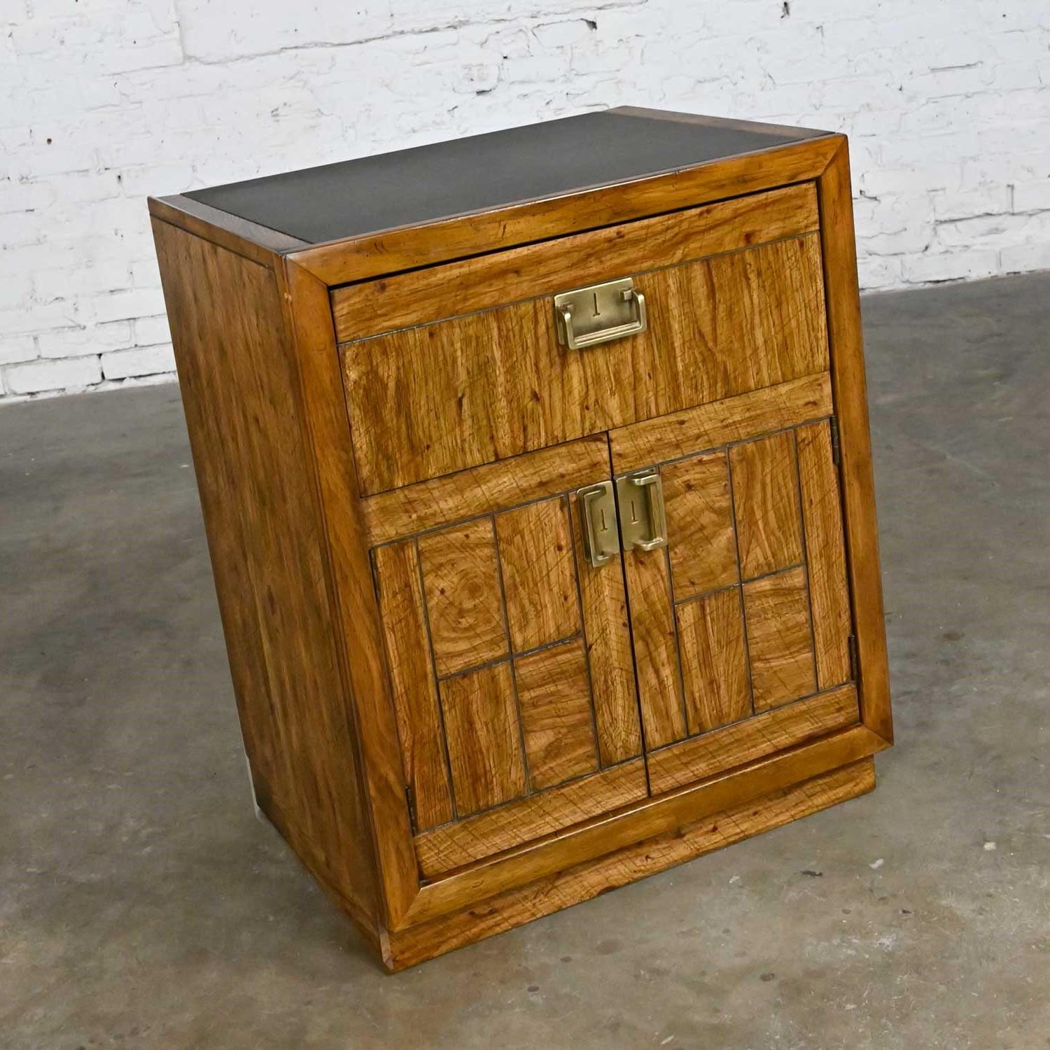Vintage Drexel Weatherwood Collection Campaign Style End Table Cabinet or Chest For Sale 3
