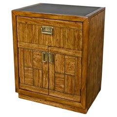 Retro Drexel Weatherwood Collection Campaign Style End Table Cabinet or Chest