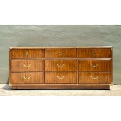 Vintage Drexel Wood and Brass Campaign Dresser