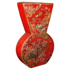 Retro Dried Flower Vase, Chinese, Handpainted, Decorative, Chinoiserie, C.1970