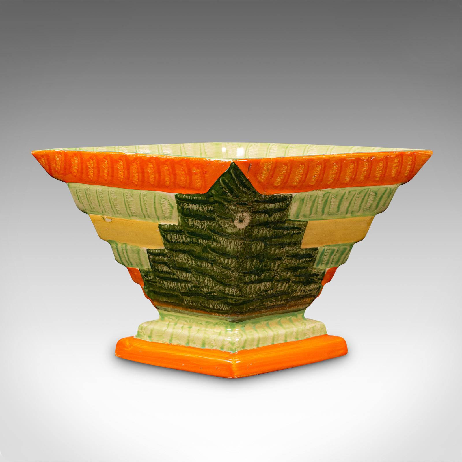 Dried Flower Vase, englisch, handbemalte Keramik, Topf, Art déco, um 1930 im Angebot 2
