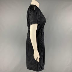 Vintage DRIES VAN NOTEN Size 10 Navy Blue Cotton Blend Knee Length Dress
