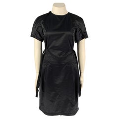 Vintage DRIES VAN NOTEN Size 10 Navy Blue Cotton Blend Knee Length Dress