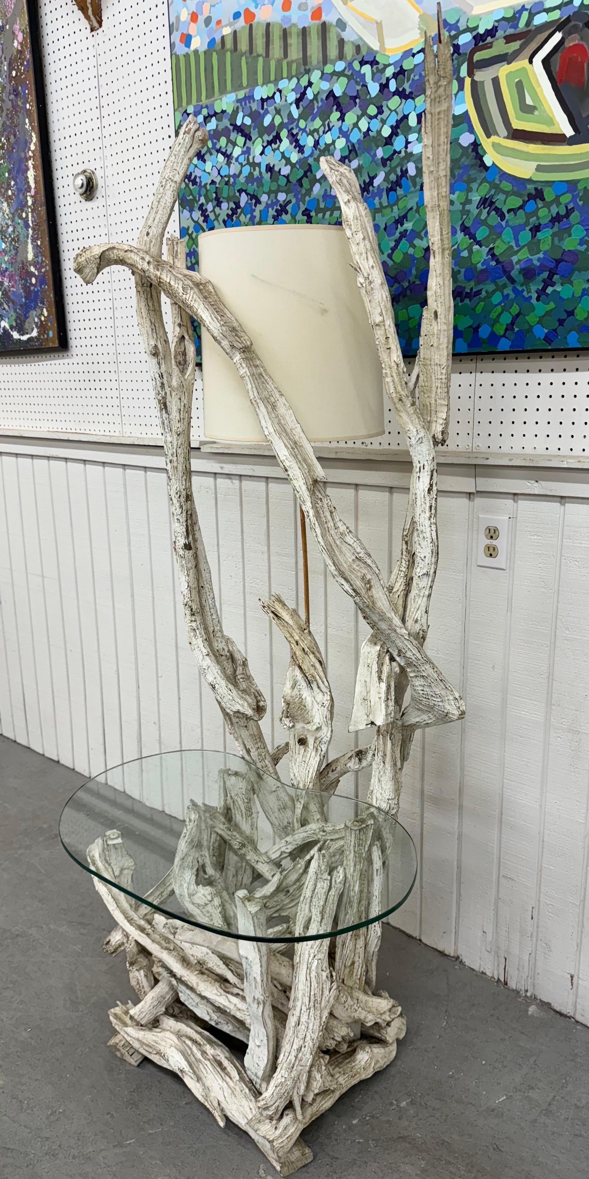Mid-Century Modern Lampadaire vintage en bois flotté en vente