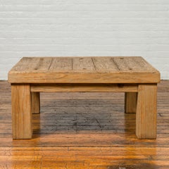 Vintage Driftwood Midcentury Coffee Table from Mexico with Square Legs