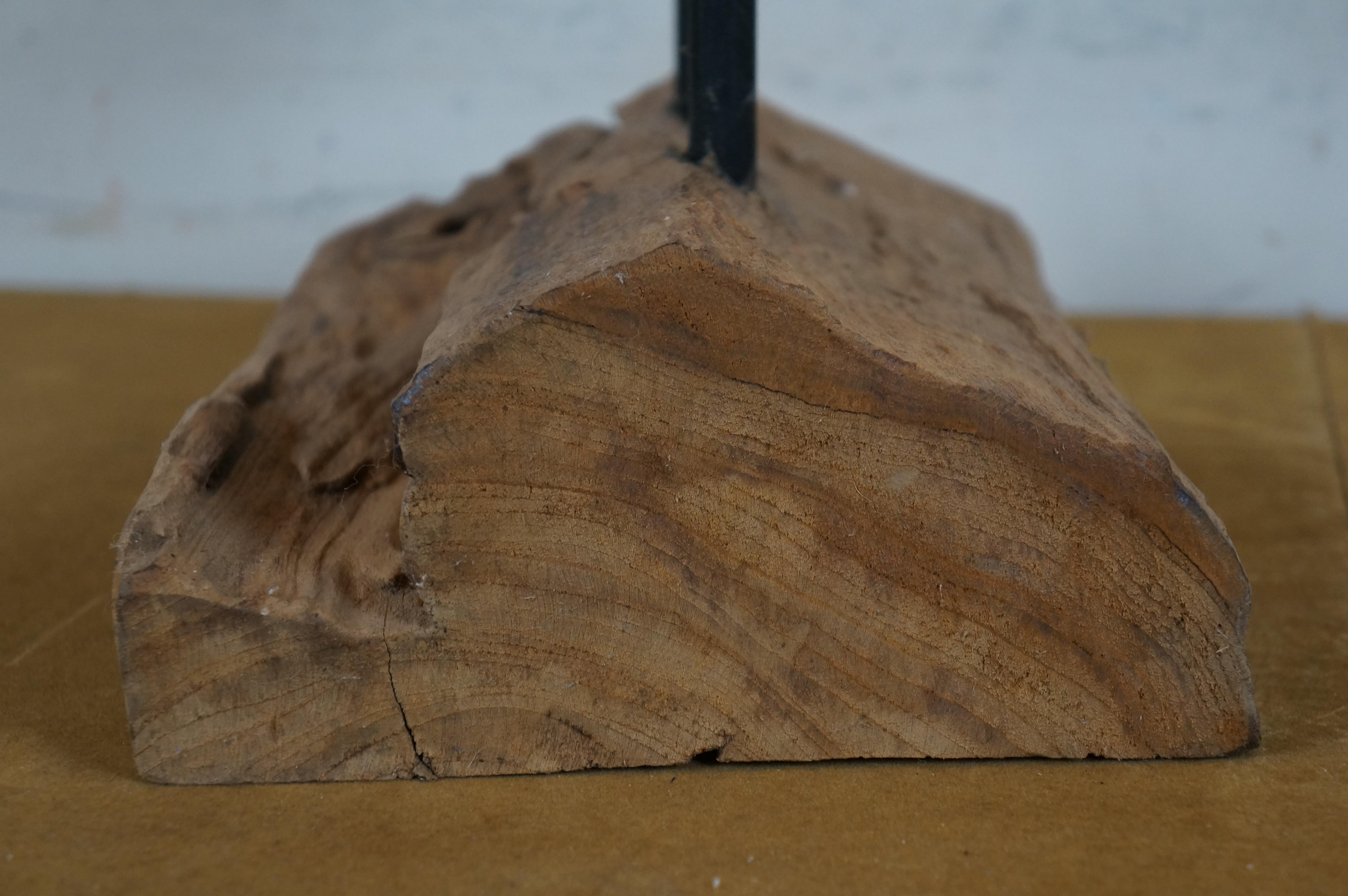 Vintage Driftwood Root Slice Heavy Slab Sculpture on Stand 28