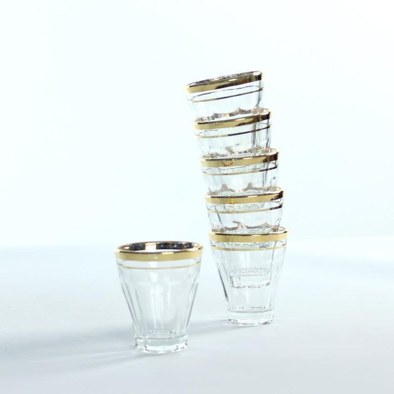Vintage Drinking Glasses With Gold Rim, Set Of 6, Czechoslovakia 1960s at  1stDibs | gold rimmed drinking glasses, gold rim drinking glasses, hardees  glasses 1970s