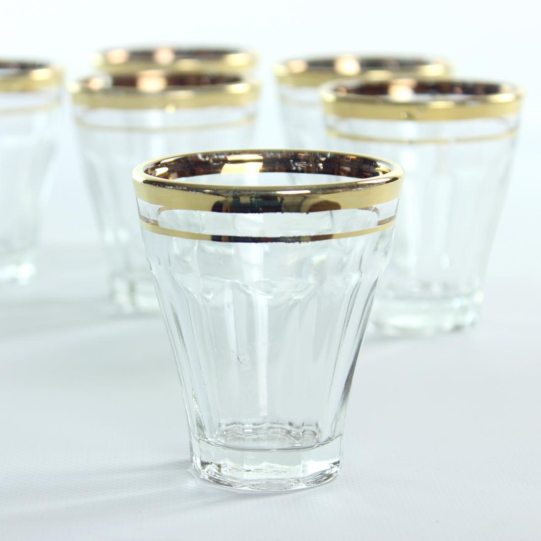 gold rimmed drinking glasses vintage