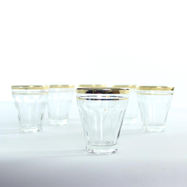 Vintage Drinking Glasses With Gold Rim, Set Of 6, Czechoslovakia 1960s at  1stDibs | gold rimmed drinking glasses, gold rim drinking glasses, hardees  glasses 1970s