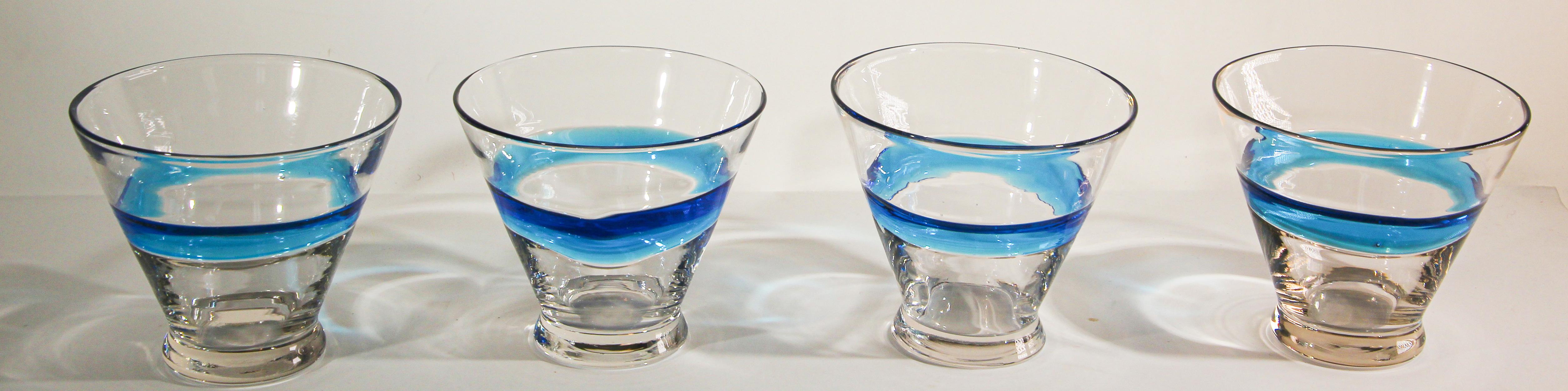 Vintage Drinking Murano Crystal Glasses Set of 4 For Sale 2