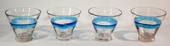 Vintage Drinking Murano Crystal Glasses Set of 4
