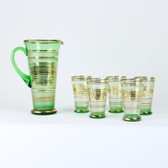 Vintage Drinking Set, Borske Sklo Czechoslovakia, 1968