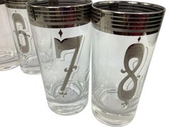 Vintage Drinks by the Numbers Highball Glasses - Set of 8 Numbered Glasses