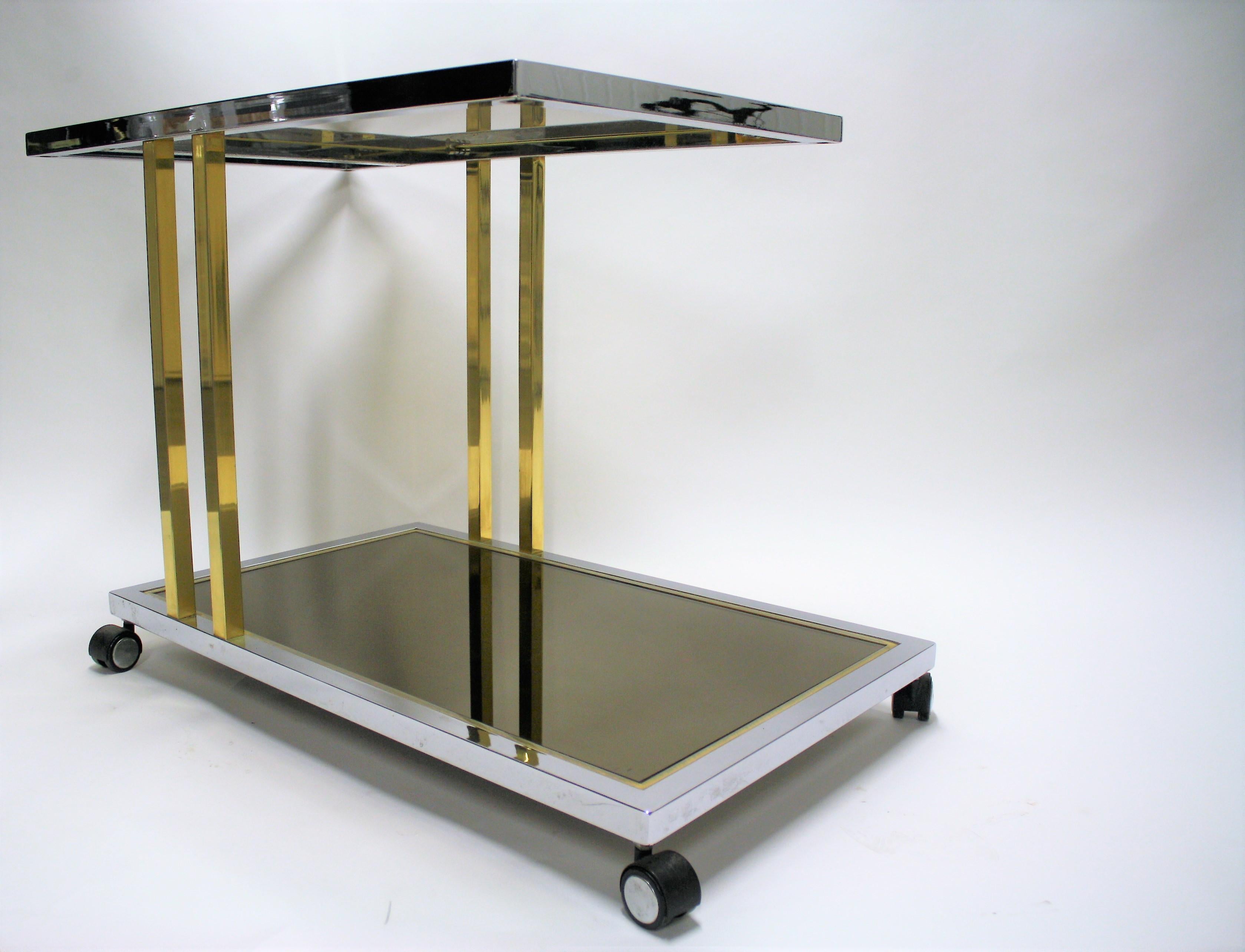 Vintage Drinks Trolley by Belgo Chrome, 1970s In Good Condition In HEVERLEE, BE