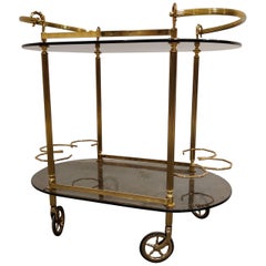 Vintage Drinks Trolley with Smoked Glass, 1960s
