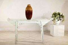 Vintage Drip Glaze Ceramic Vase in Reddish Brown and Mustard