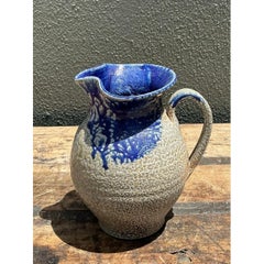 Vintage Drip Glazed Ceramic Pitcher