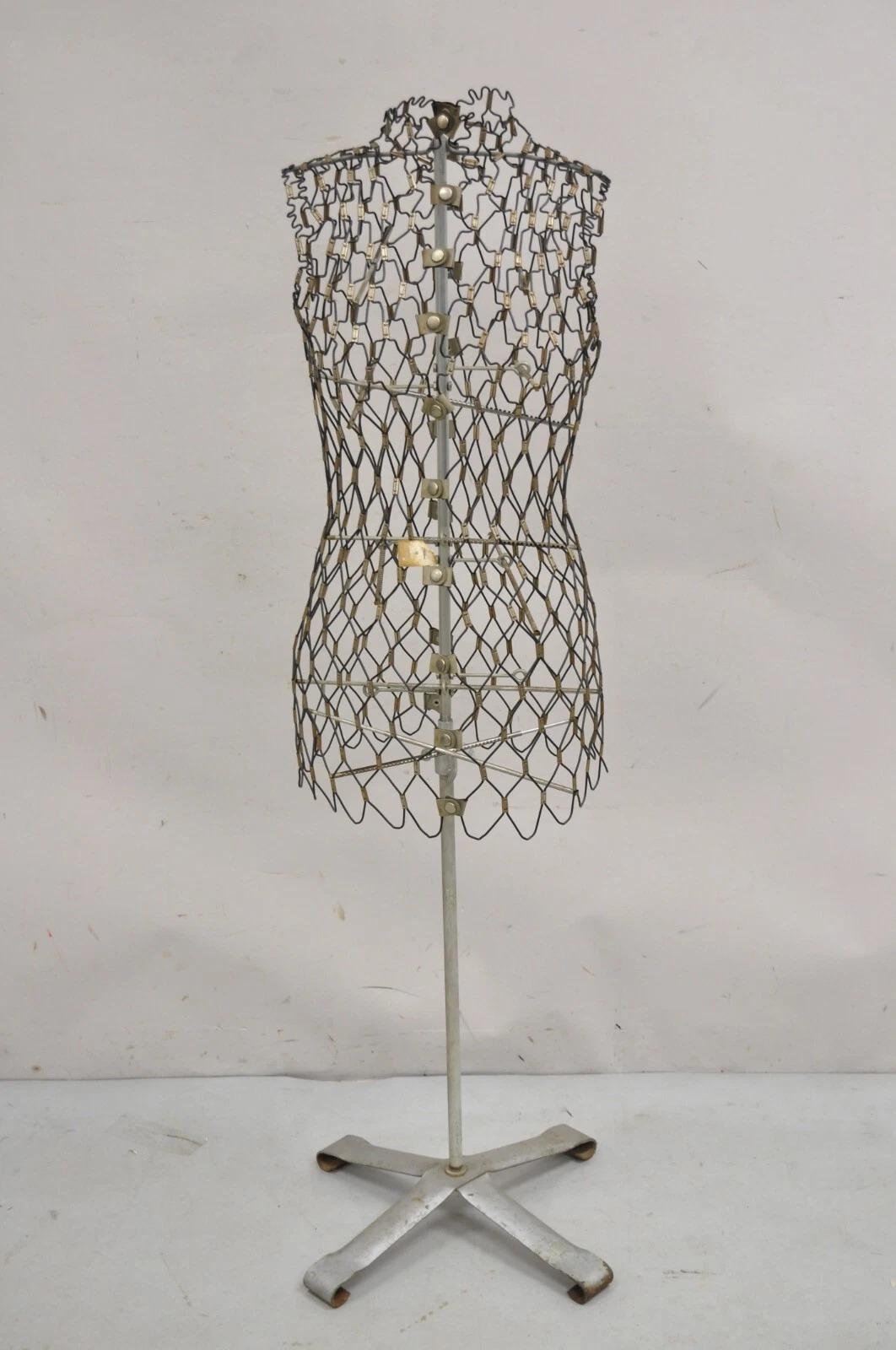 Art Deco Vintage Dritz My Double Wire Metal Adjustable Retro Mannequin Dress Form
