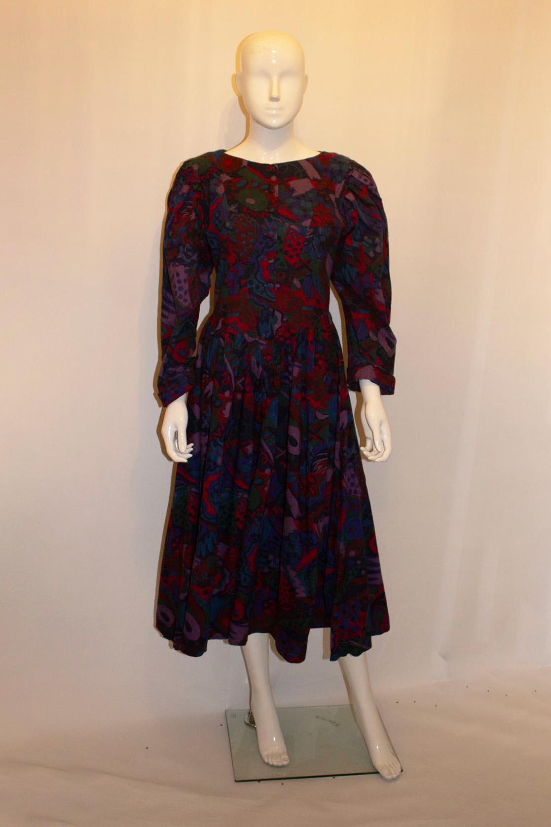 Women's Vintage Droopy and Browns Multi Colour Cotton Dress For Sale