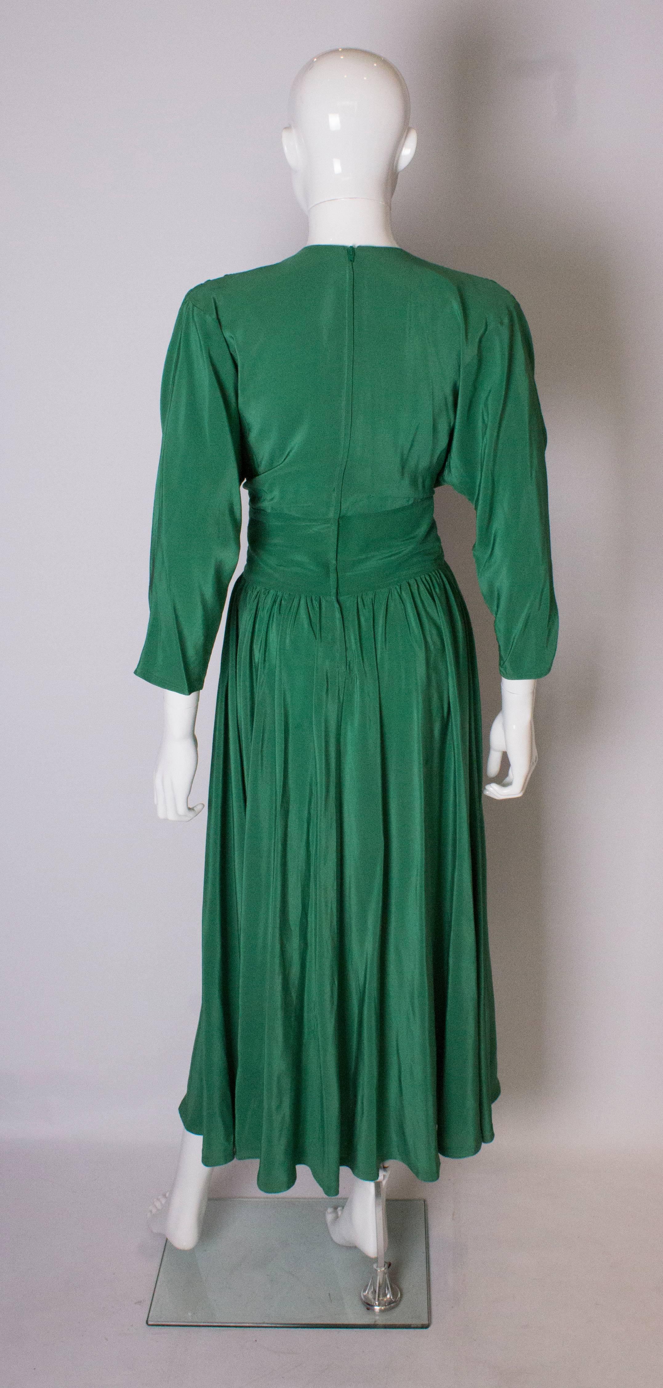 Vintage Droopy and Browns Silk Dress In Good Condition In London, GB