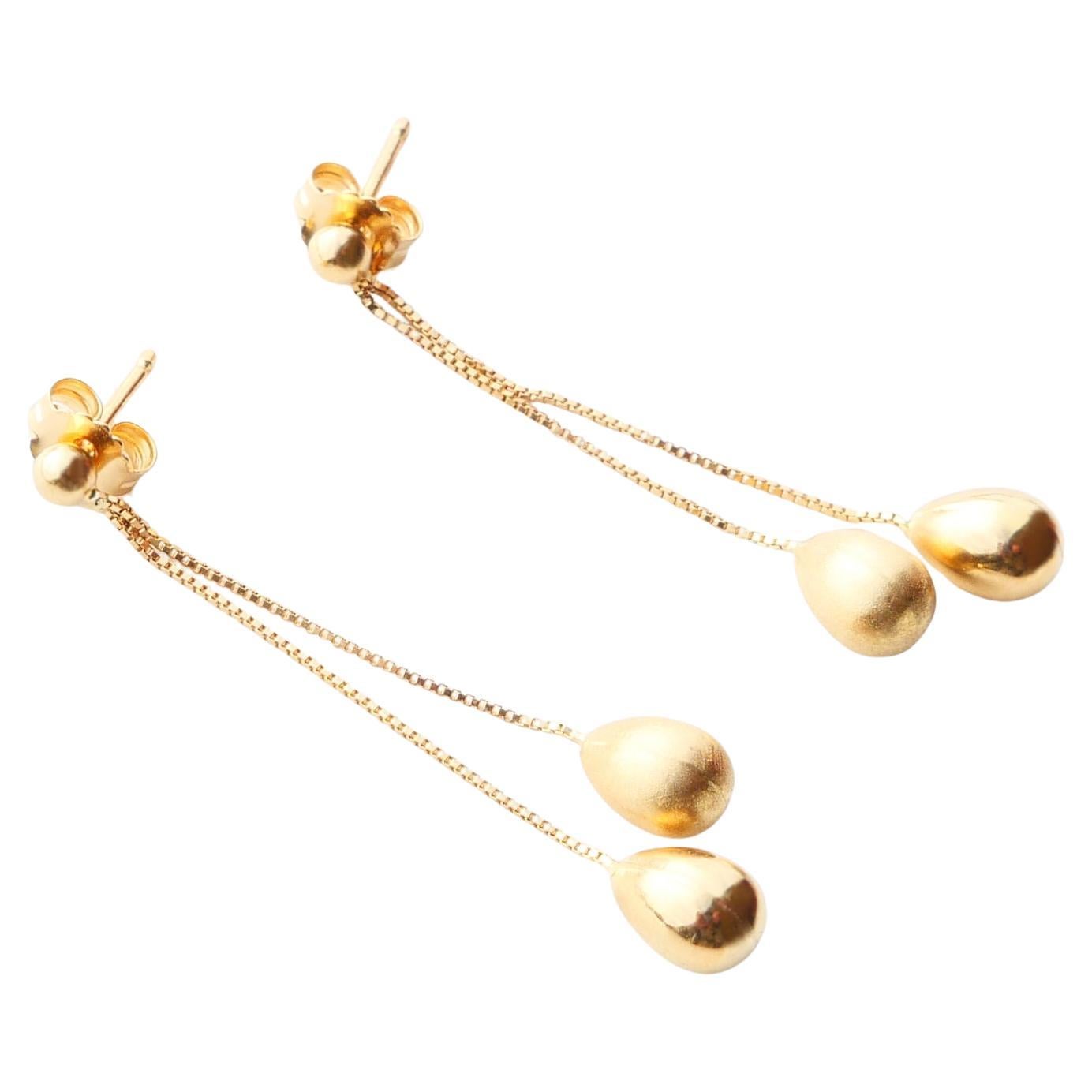 Orecchini pendenti vintage in oro massiccio 18 carati / 2 gr