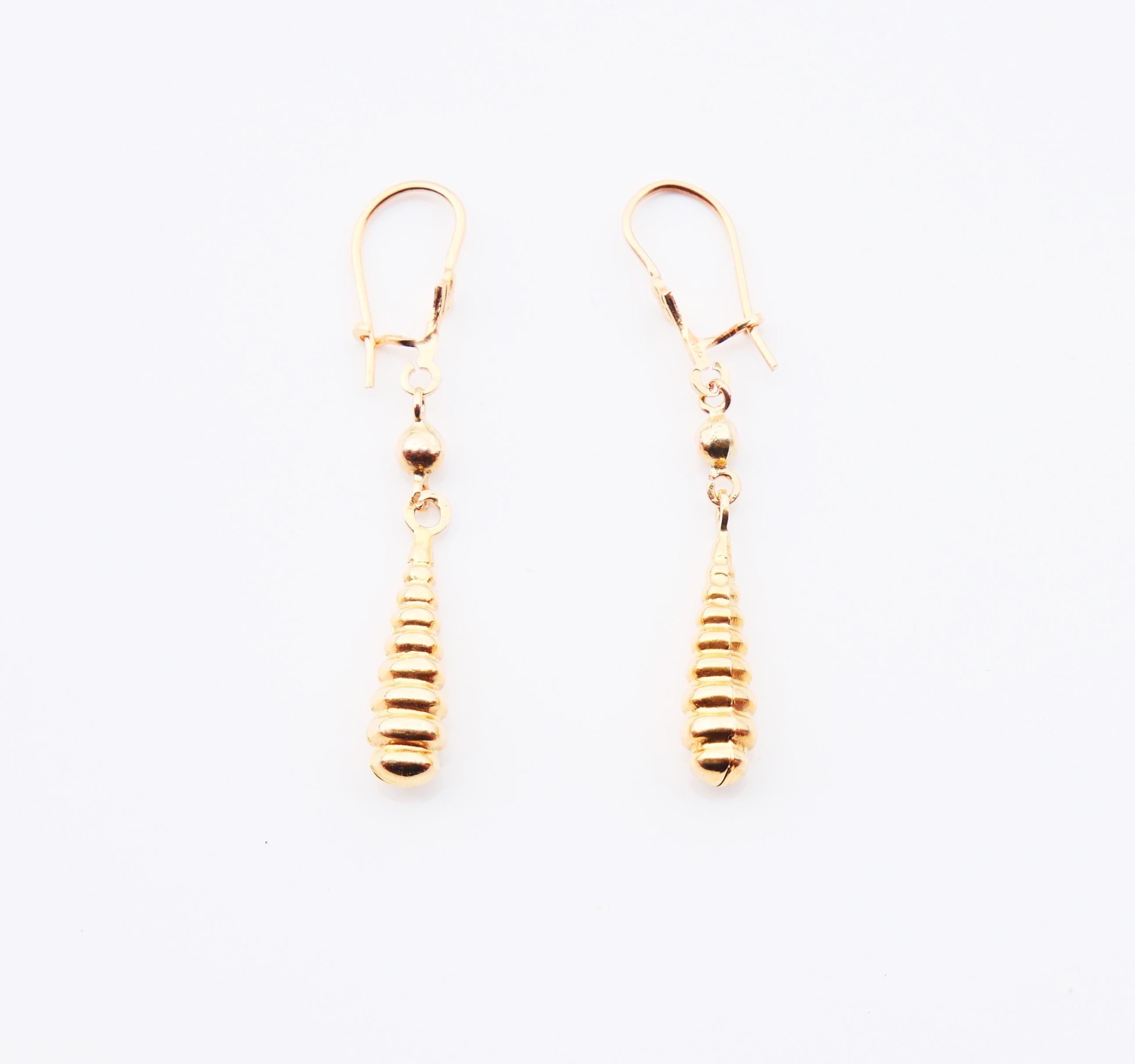 Etruscan Revival Vintage Drop Earrings solid 18K Gold/ 3 gr