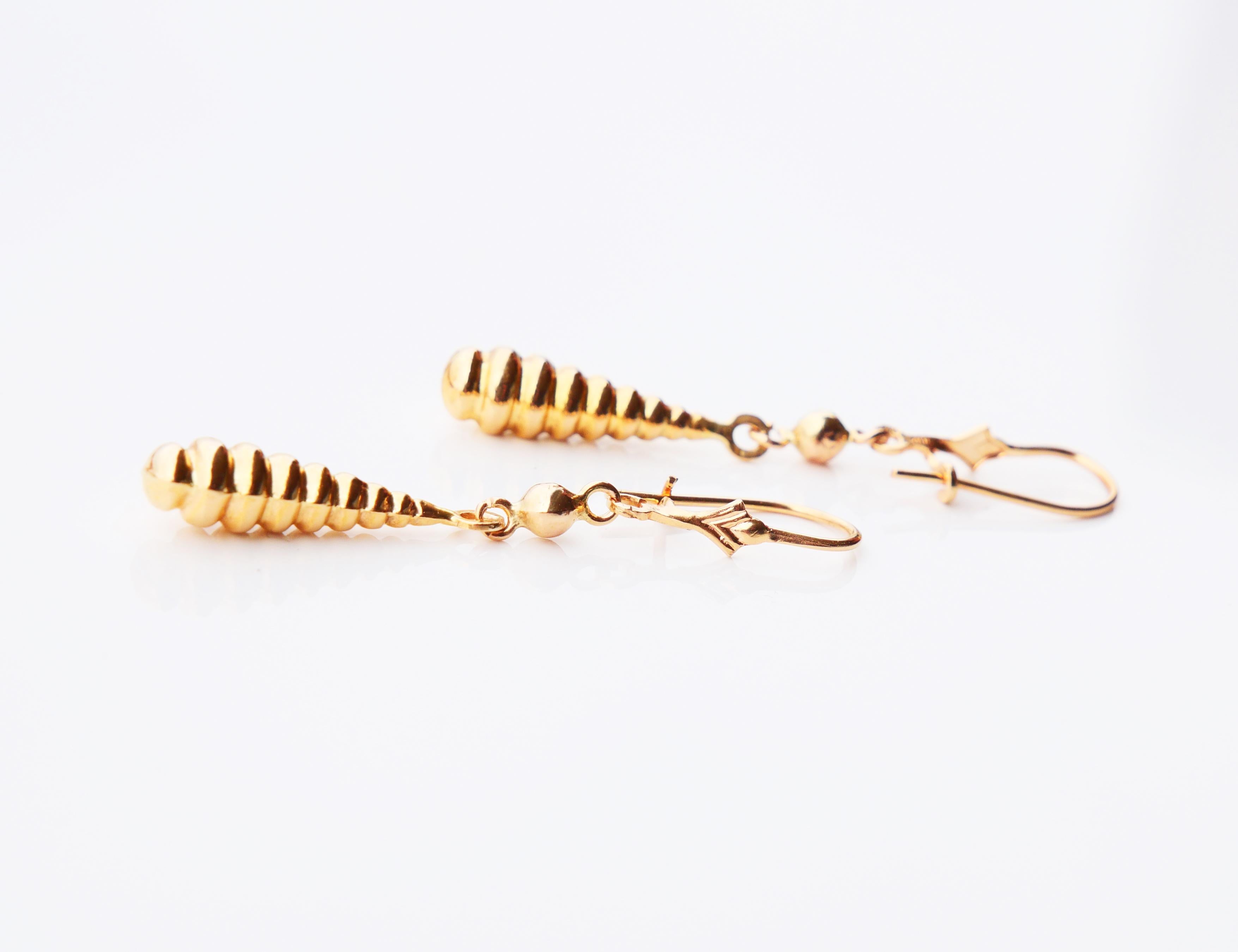 Vintage Drop Earrings solid 18K Gold/ 3 gr 1
