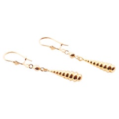 Vintage Drop Earrings solid 18K Gold/ 3 gr